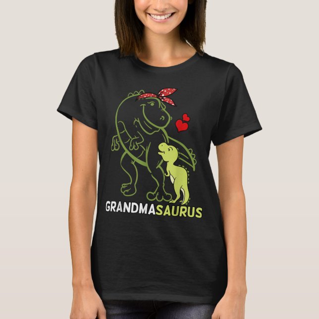 Grandmasaurus Grandma Dinosaur Baby Muttertag T-Shirt (Vorderseite)