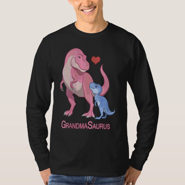 Grandmasaurus Großmutter & Baby Boy Rex Dinosaurie T-Shirt (Vorderseite)