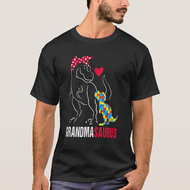 Grandmasaurus Rex Dinosaurier Oma Saurus Autisa T-Shirt (Vorderseite)