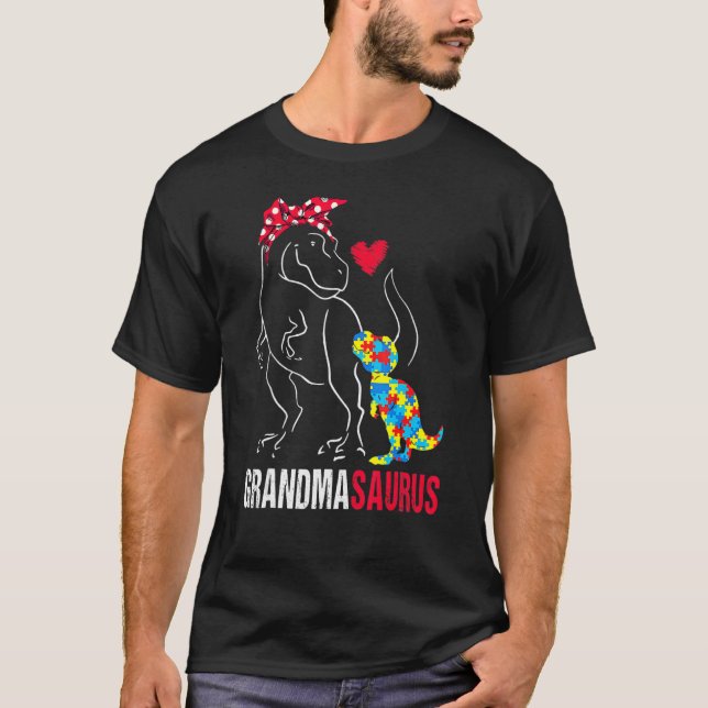 Grandmasaurus Rex Dinosaurier Oma Saurus Autisa T-Shirt (Vorderseite)