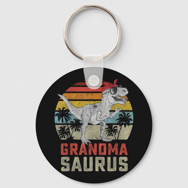 Grandmasaurus T Rex Dinosaur Oma Saurus Familie Schlüsselanhänger (Vorderseite)