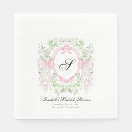 Grandmellenial Botanical Crest Baby Shower Serviette
