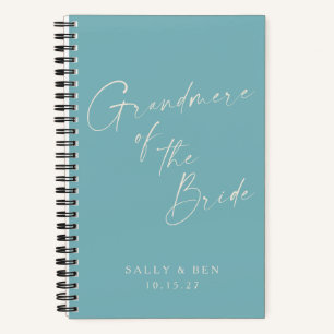 Grandmere Bride Minimalistisch Personalisiert Aqua Notizbuch