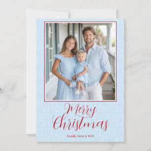 Grandmillenia Light Blue & Red Christmas Card Einladung