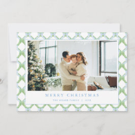 Grandmillenial Blue Christmas Foto Card Feiertagskarte