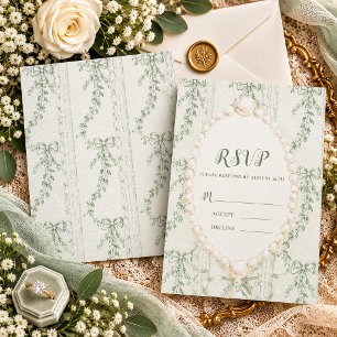 Grandmillenial Floral Vintage Sagegrün RSVP Karte