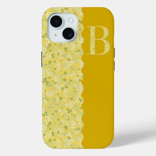 Grandmillenial MONOGRAM B Gelbe, KLEINE BLUME Case-Mate iPhone Hülle (Rückseite)