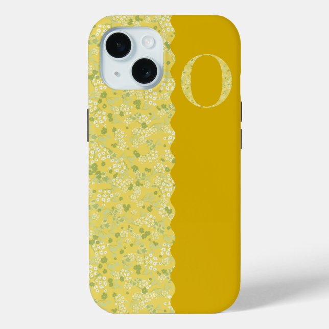 Grandmillenial MONOGRAM O YELLOW KLEINE BLUME Case-Mate iPhone Hülle (Rückseite)