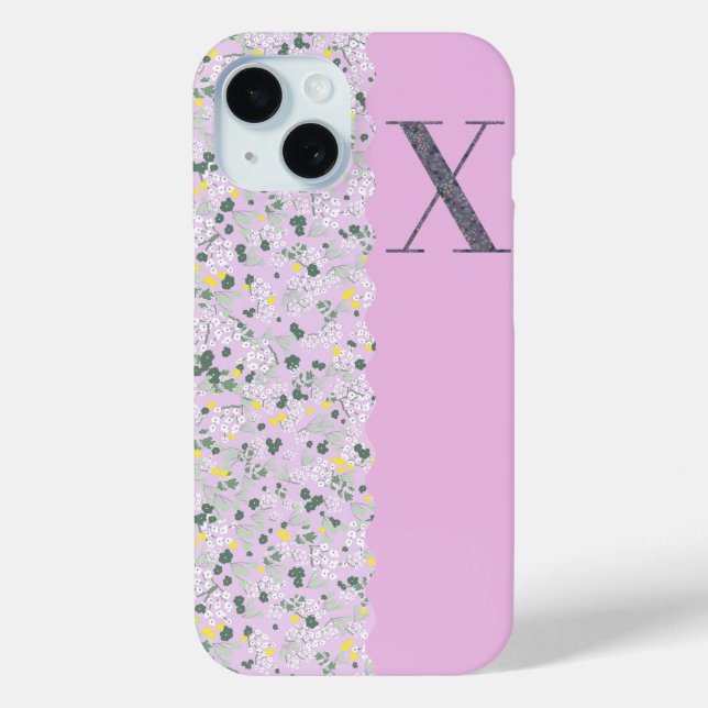 Grandmillenial MONOGRAM X LILAC KLEINE BLUME Case-Mate iPhone Hülle (Rückseite)