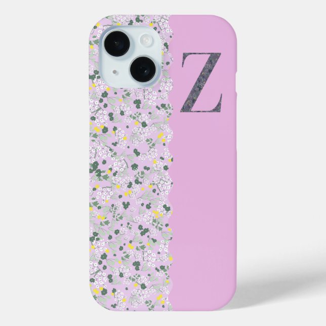 Grandmillenial MONOGRAM Z LILAC KLEINE BLUME Case-Mate iPhone Hülle (Rückseite)