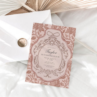 Grandmillenial Preppy Vintag Floral Geburtstag Einladung