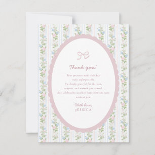 Grandmillennial-Blumen-Baby-Shower-Dankeskarten Ankündigung
