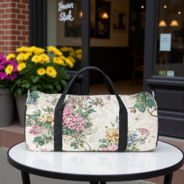Grandmillennial-Blumen-Tapisserie Duffle Bag (Von Creator hochgeladen)