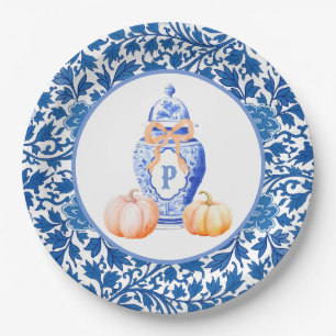 Grandmillennial Chinoiserie Ginger Jar Monogram Pappteller