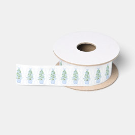 Grandmillennial Christmas Tree Gingham Bows Ribbon Satinband