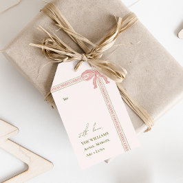 Grandmillennial Coquette Weihnachtsfeier Geschenkanhänger