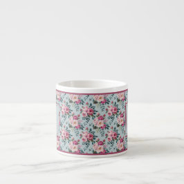 Grandmillennial Dusty Rose Floral Benutzerdefinier Espressotasse