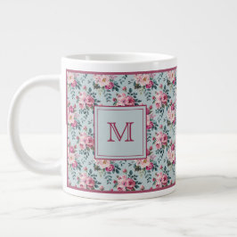 Grandmillennial Dusty Rose Floral Benutzerdefinier Jumbo-Tasse