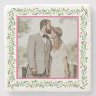 Grandmillennial Evergreen Swag Foto Steinuntersetzer