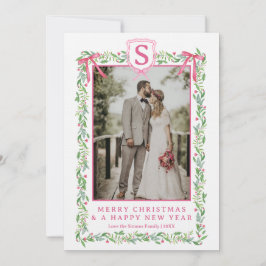 Grandmillennial Evergreen Swag mit Bows | Foto Einladung