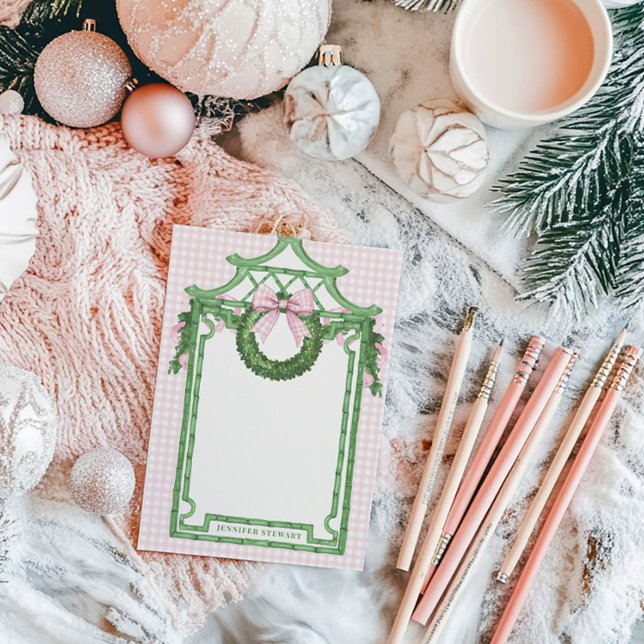 Grandmillennial Evergreen Swag mit Monogram Post-it Klebezettel (Von Creator hochgeladen)