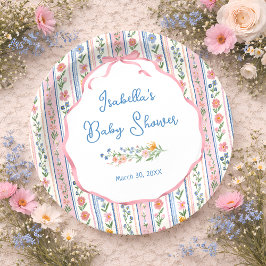 Grandmillennial Floral Baby Shower  Pappteller