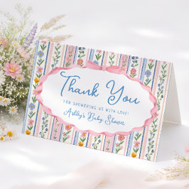 Grandmillennial Floral Baby Shower Thank You Card Dankeskarte