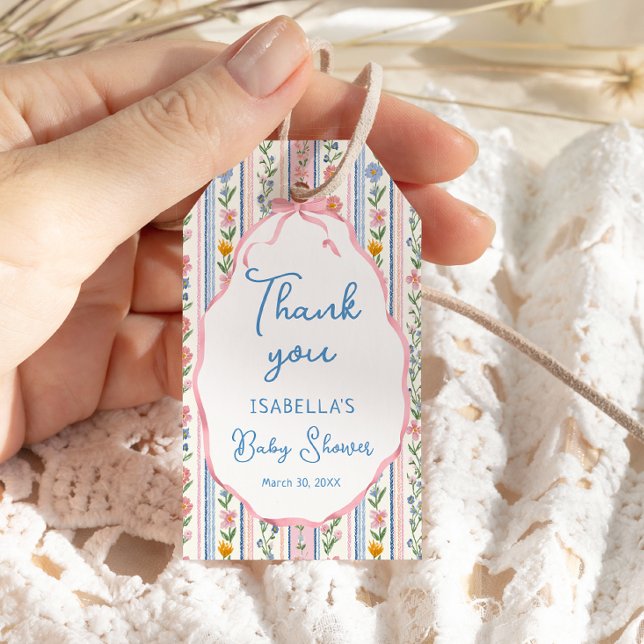 Grandmillennial Floral Baby Shower Thank You Geschenkanhänger (Von Creator hochgeladen)