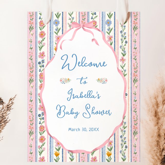 Grandmillennial Floral Baby Shower Welcome  Poster (Von Creator hochgeladen)