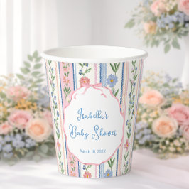 Grandmillennial Floral Girl Baby Shower Pappbecher
