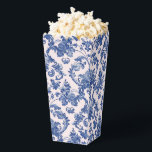 Grandmillennial Pink & Blue Damask Geschenkschachtel<br><div class="desc">Dieses Party-Popcorn-Box-Design hat ein präliges,  großtausendjähriges Design mit einem marineblauen Damast-Muster auf einem rot-rosa Hintergrund.</div>