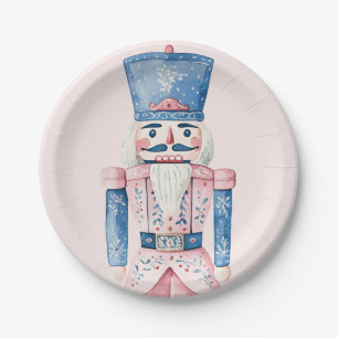 Grandmillennial Pink & Blue Damask Nutcracker Pappteller