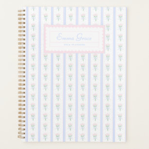 Grandmillennial Preppy Floral Watercolor Plane Planer