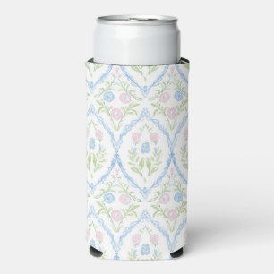 Grandmillennial Rosa und Blau Floral Selters Dosenkühler