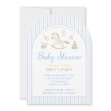 Grandmillennial Schaukelpferd Baby Boy Babyparty-E
