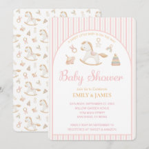 Grandmillennial Schaukelpferd Baby Mädchen Shower