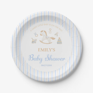 Grandmillennial Schaukelpferd-Baby-Party Pappteller