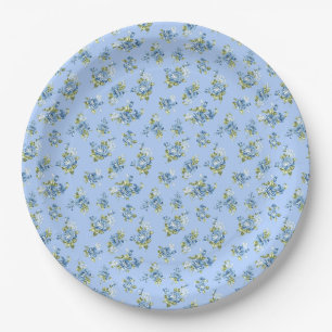 Grandmillennial Something Blue Hochzeitspapierplat Pappteller