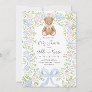 Grandmillennial Teddy Bear Baby Shower Einladung