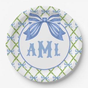 Grandmillennial Topiary   Monogramm Pappteller