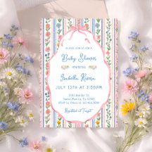 Grandmillennial Vintage Floral Girl Baby Shower