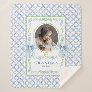 Grandmillennial Watercolor Bows Oma Foto Sherpadecke