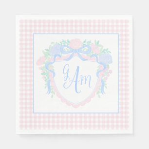 Grandmillennial Watercolor Wappen Serviette