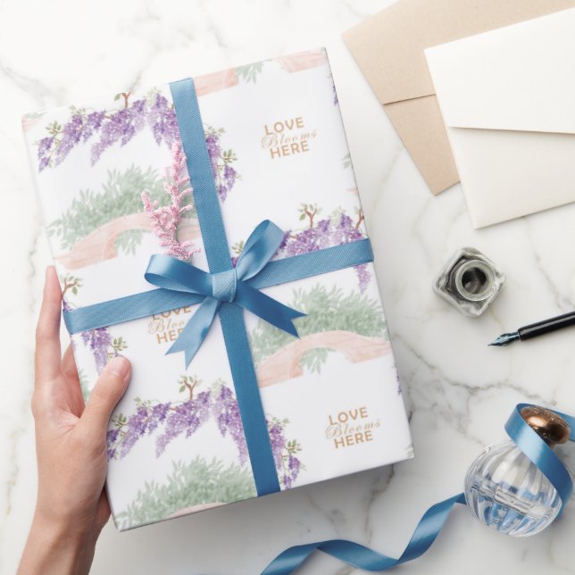 Grandmillennial Wisteria Baby Shower  Geschenkpapier (Schenken)