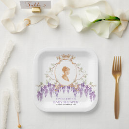 Grandmillennial Wisteria Baby Shower  Pappteller