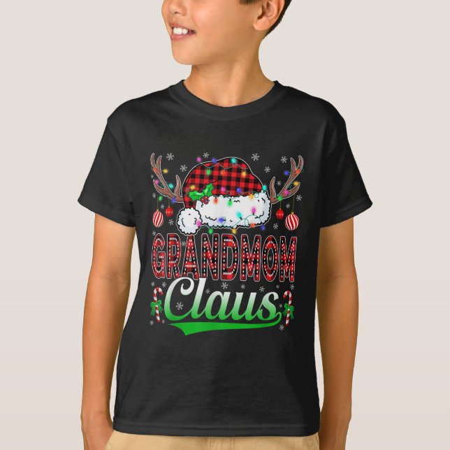 Grandmom Claus Christmas Lights Matching Family Xm T-Shirt (Vorderseite)