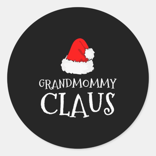Grandmommy Claus Christmas Santa's Pajama Family M Runder Aufkleber (Vorderseite)