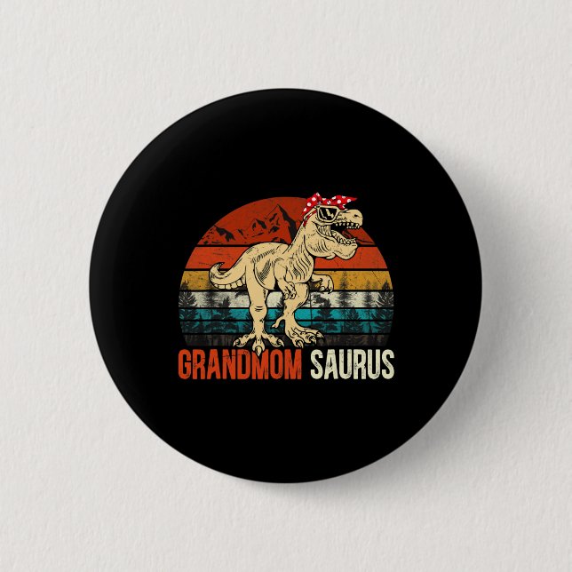 Grandmomsaurus T Rex Dinosaur Grandmom Saurus Über Button (Vorderseite)