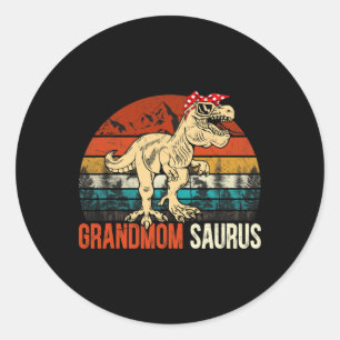 Grandmomsaurus T Rex Dinosaur Oma Saurus Matc Runder Aufkleber