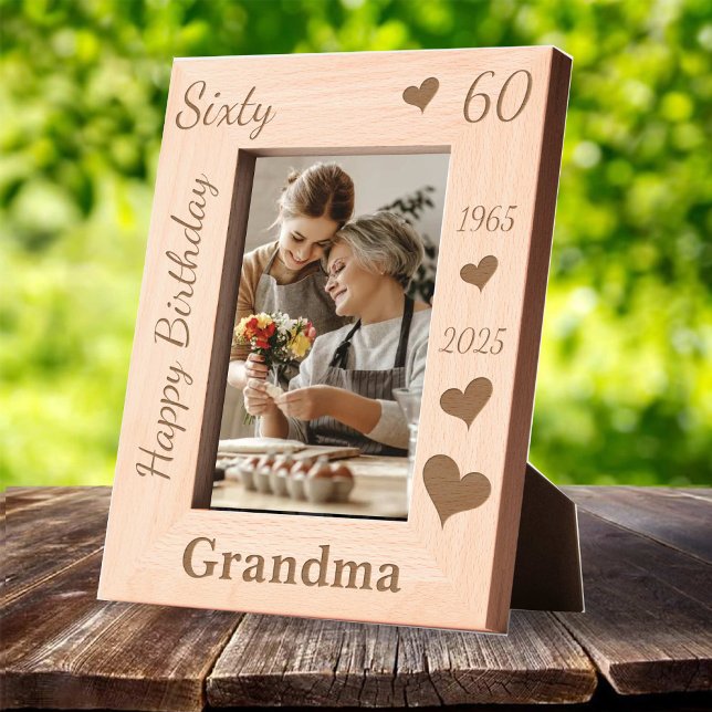 Grandmother 60th Birthday Photo frame with name Geätzte Rahmen (Grandmother 60th Birthday Photo frame with name Engraved Frames)